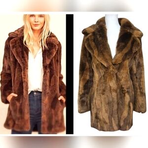 ABERCROMBIE & FITCH Faux fur shawl collar shades of brown jacket. Size XS